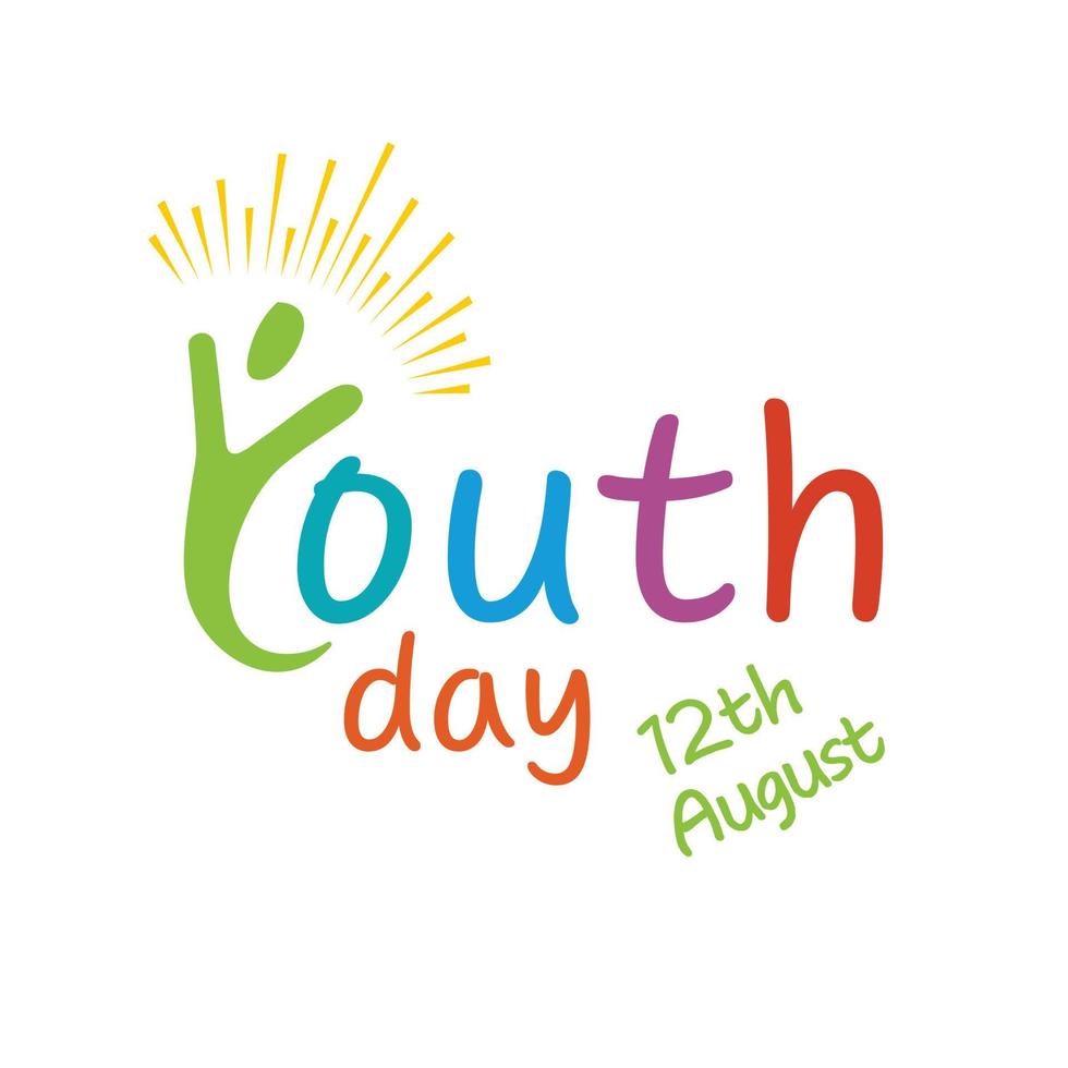 International Youth day design with typography vector