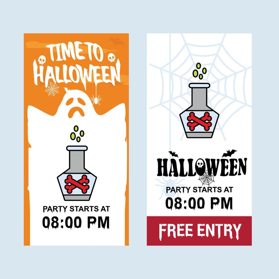 Happy Halloween invitation design with poison vector
