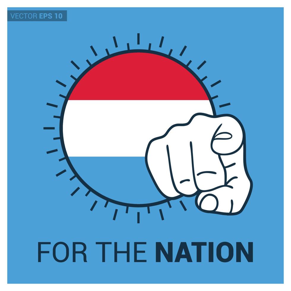 Country flag for nation with creative design vector