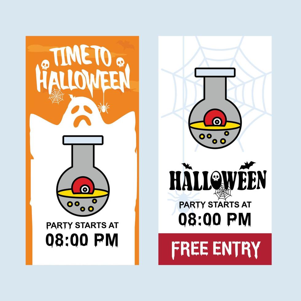 Happy Halloween invitation design with eye ball vector