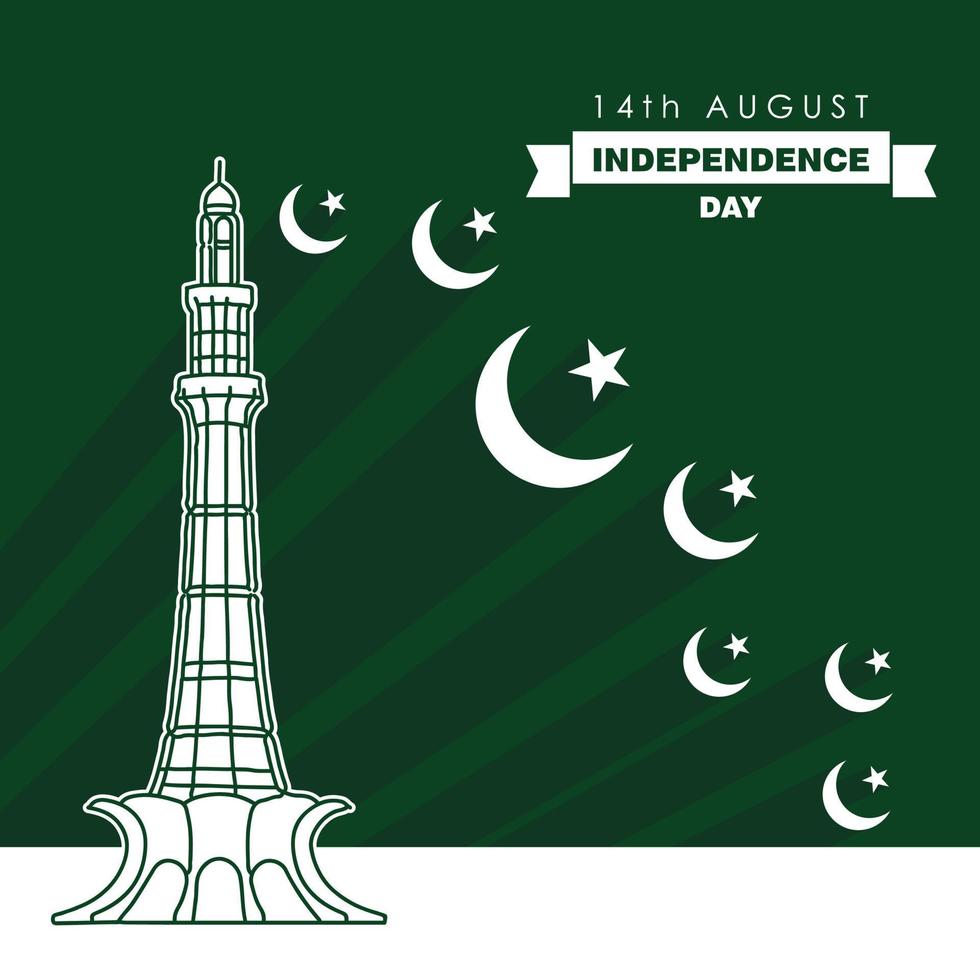 Pakistan independence day design vector