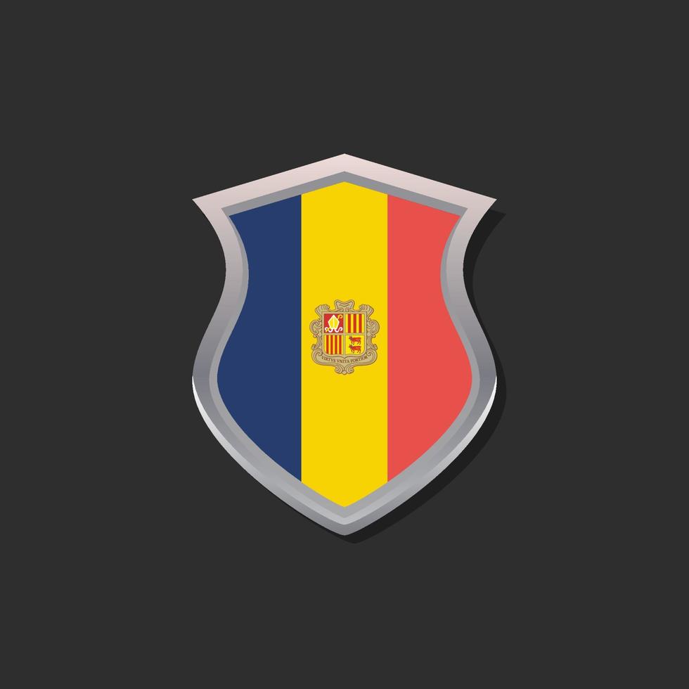 ilustración de la plantilla de la bandera de andorra vector