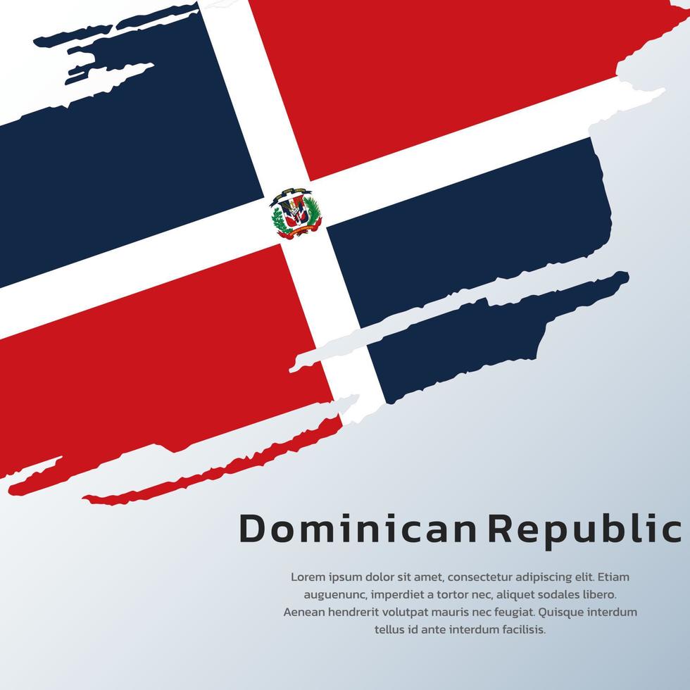 ilustración de la plantilla de la bandera de la república dominicana vector