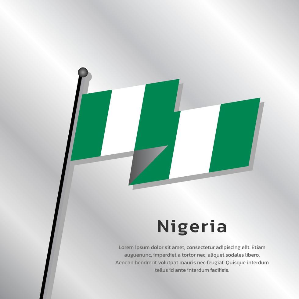 ilustración de la plantilla de la bandera de nigeria vector