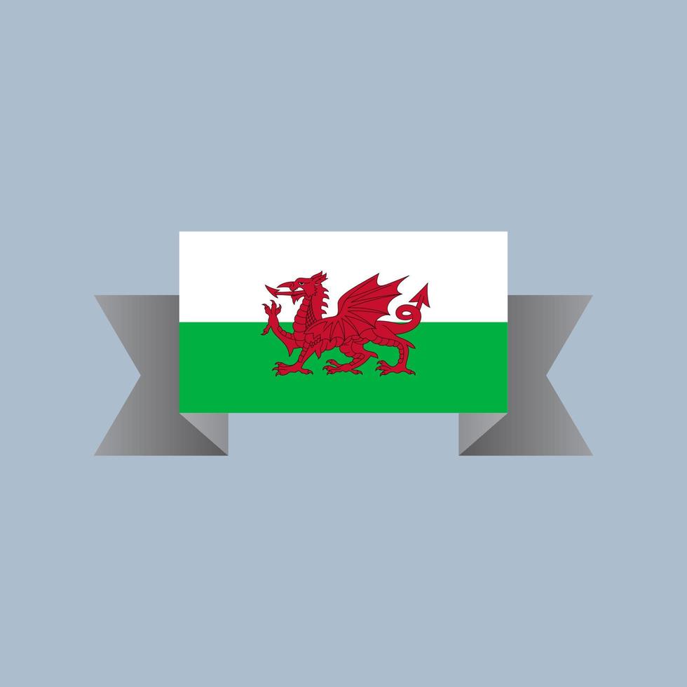 ilustración de la plantilla de la bandera de gales vector