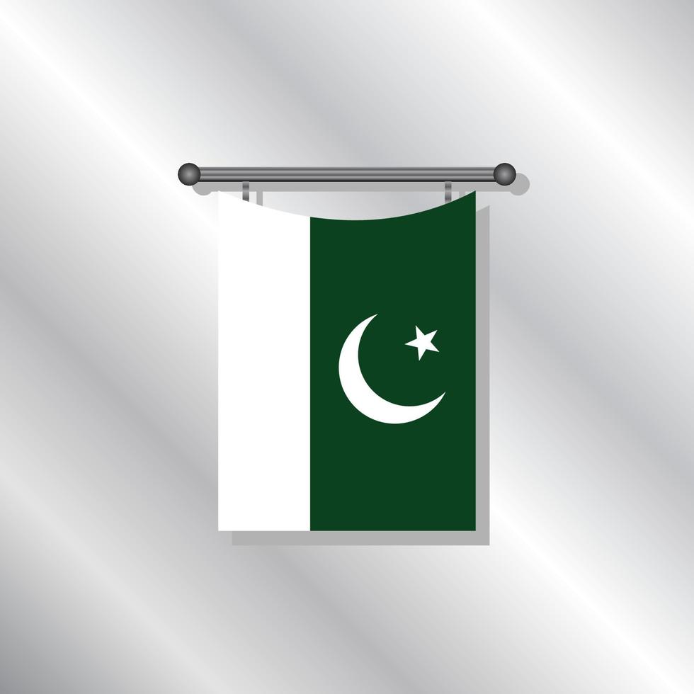 ilustración de la plantilla de la bandera de pakistán vector