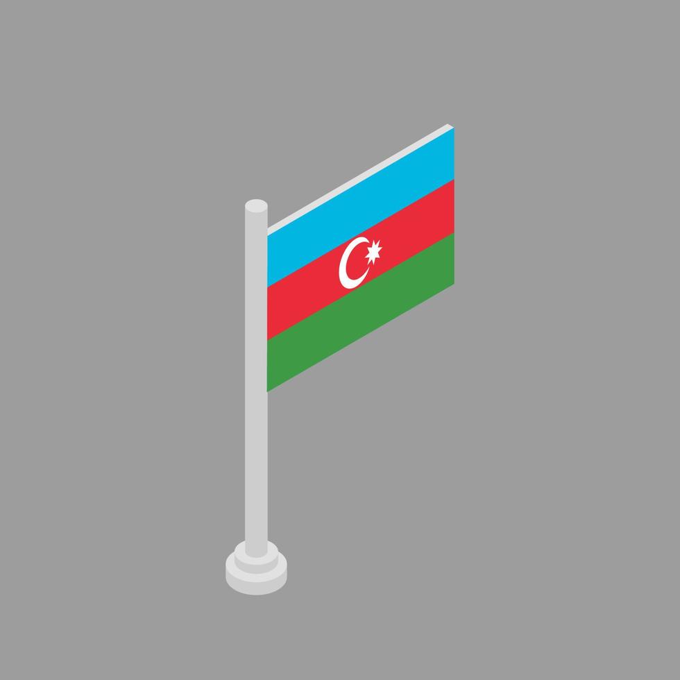 Illustration of Azerbaijan flag Template vector