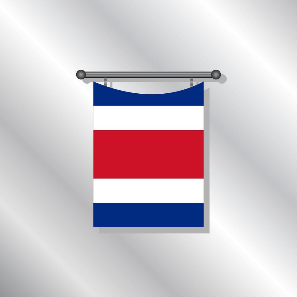 ilustración de la plantilla de la bandera de costa rica vector