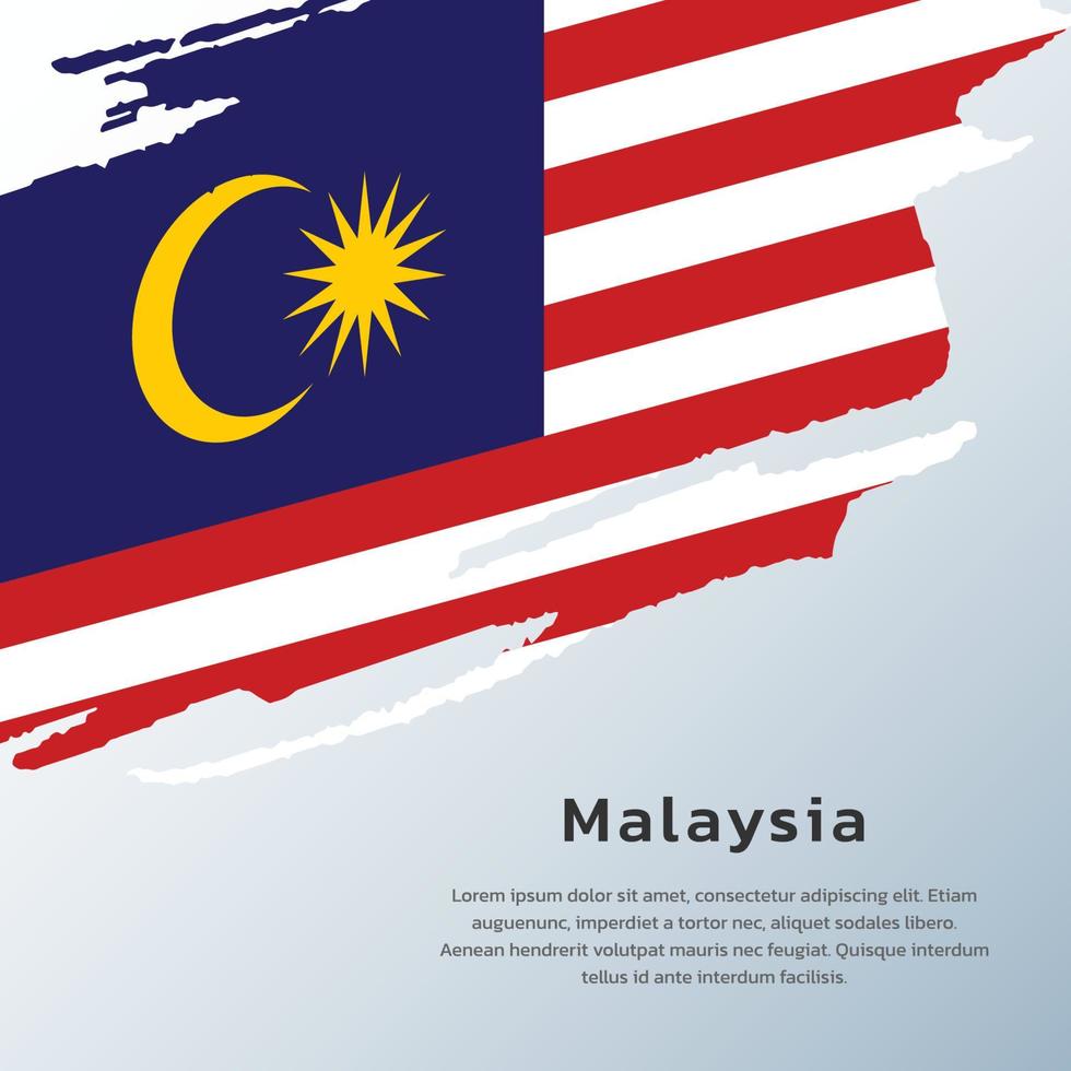 ilustración de la plantilla de la bandera de malasia vector