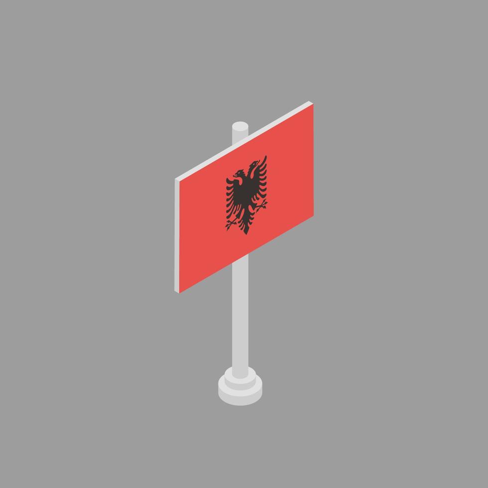 ilustración de la plantilla de la bandera de albania vector