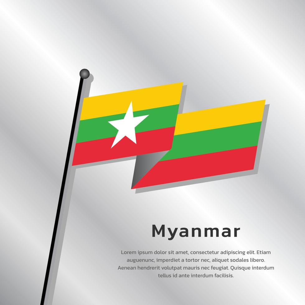 Illustration of Myanmar flag Template vector