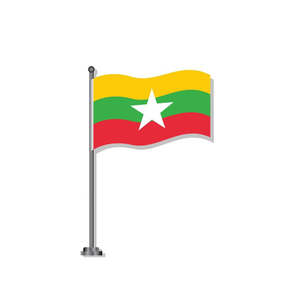 Illustration of Myanmar flag Template vector