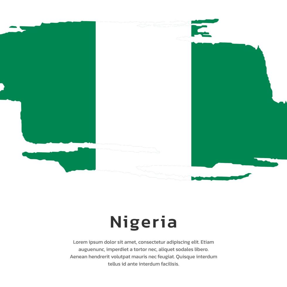 ilustración de la plantilla de la bandera de nigeria vector