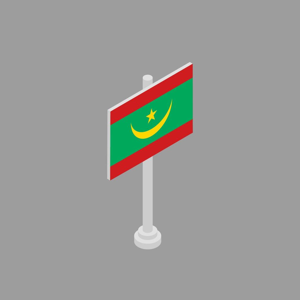 ilustración de la plantilla de la bandera de mauritania vector