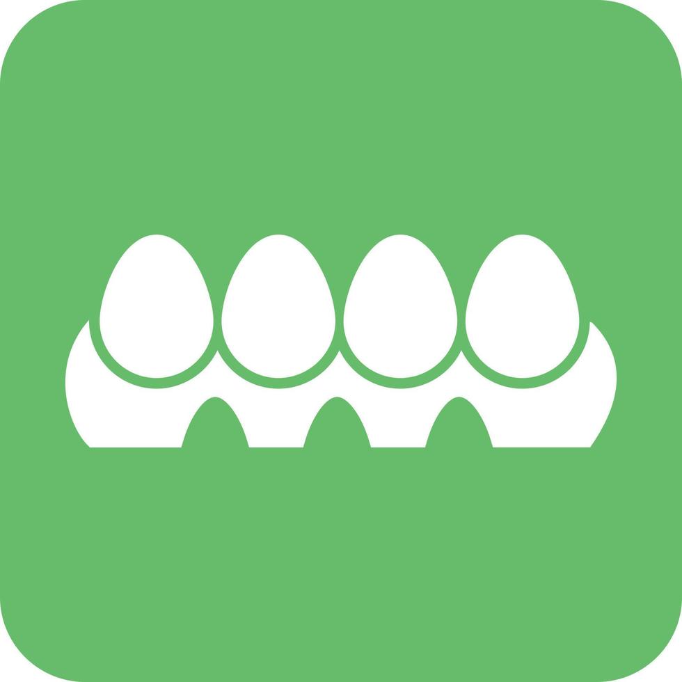 Eggs Tray Glyph Round Background Icon vector