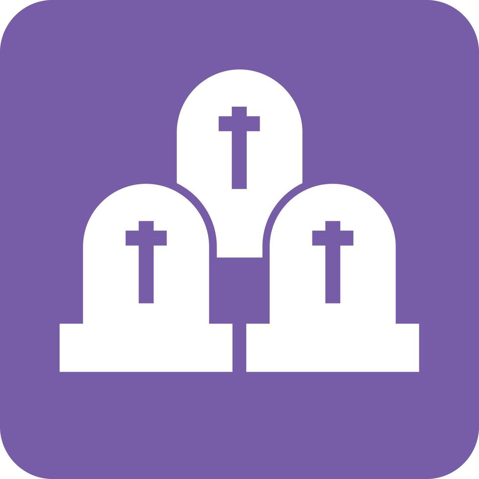 Graveyard Glyph Round Background Icon vector