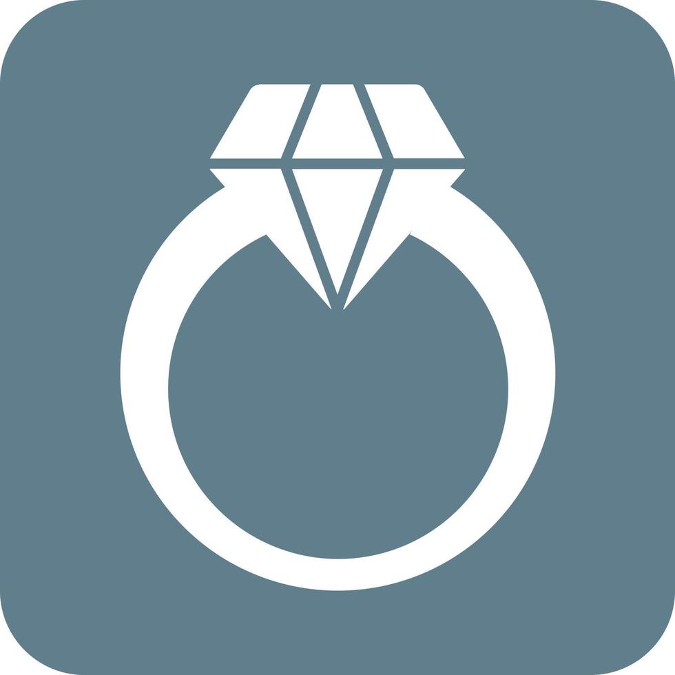 Diamond Ring Glyph Round Background Icon vector