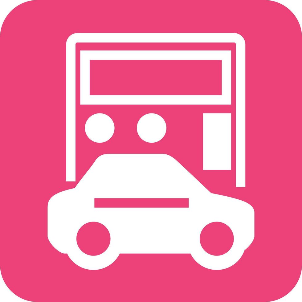 Auto Loan Calculator Glyph Round Background Icon vector