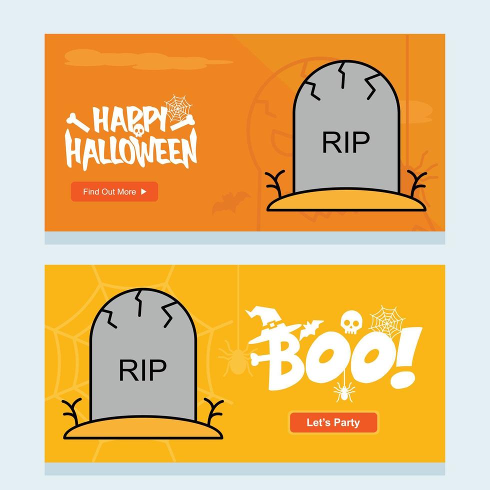 Happy Halloween invitation design with grave vector