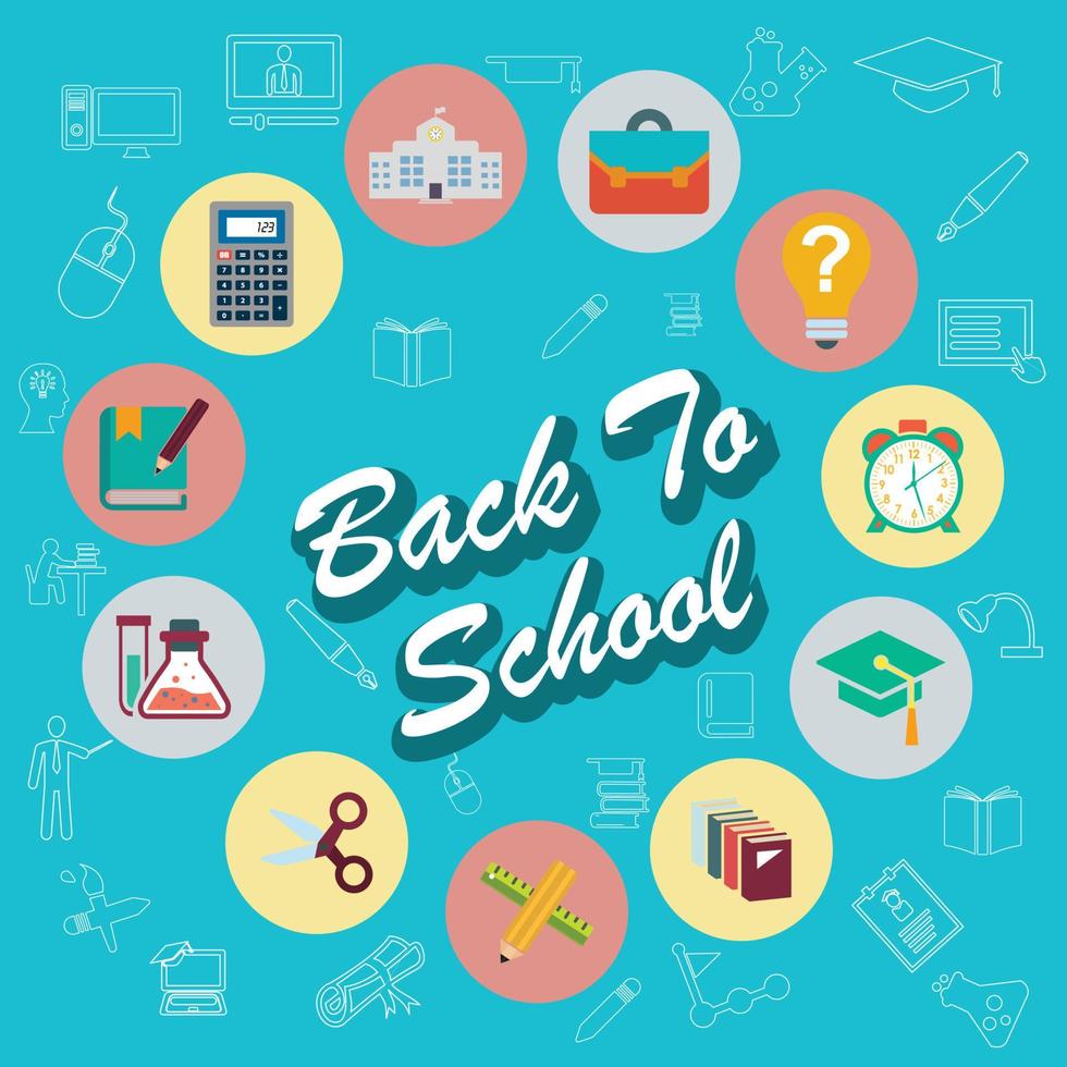 Back to school typographic design with stylish background vector