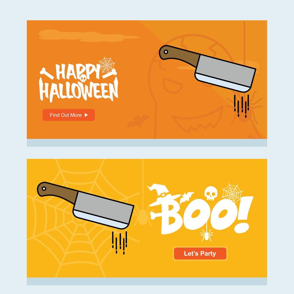 diseño de invitación de halloween feliz con vector de cuchillo