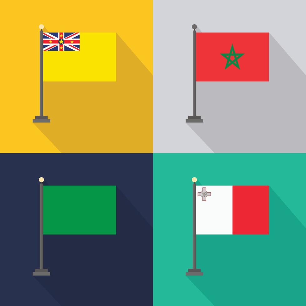 World country flags design vector