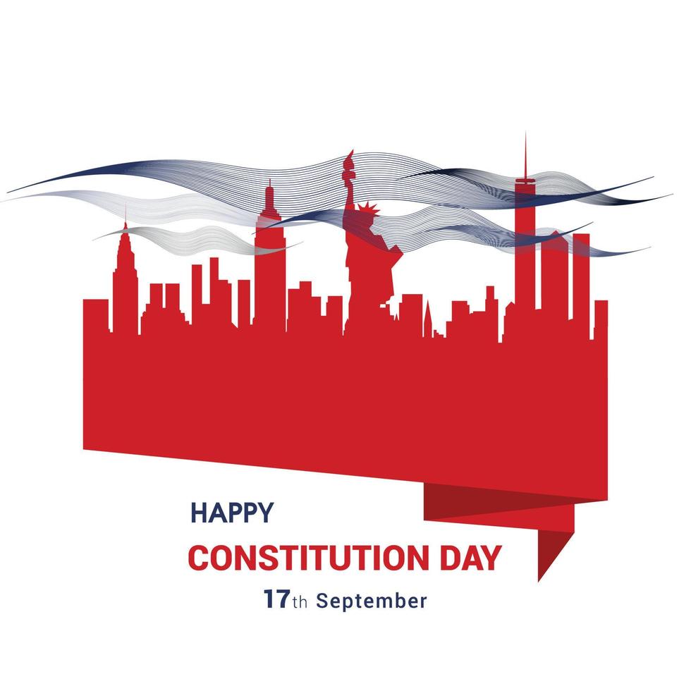 vector de tarjeta de diseño de feliz día de la constitución
