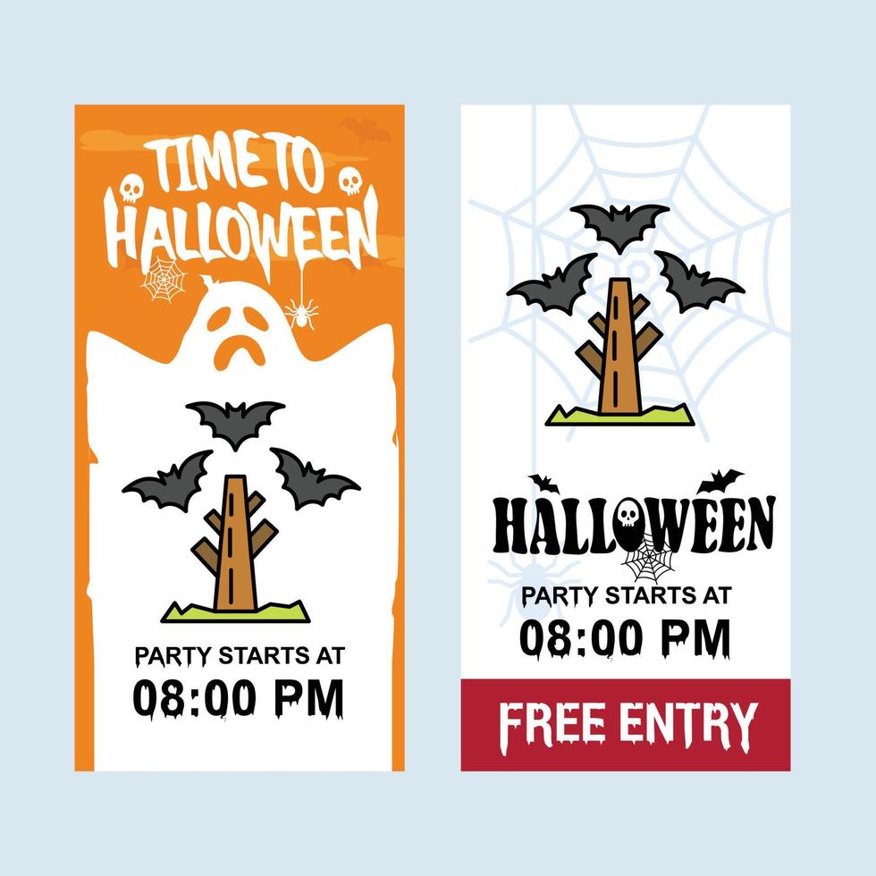 Happy Halloween invitation design with bats vector