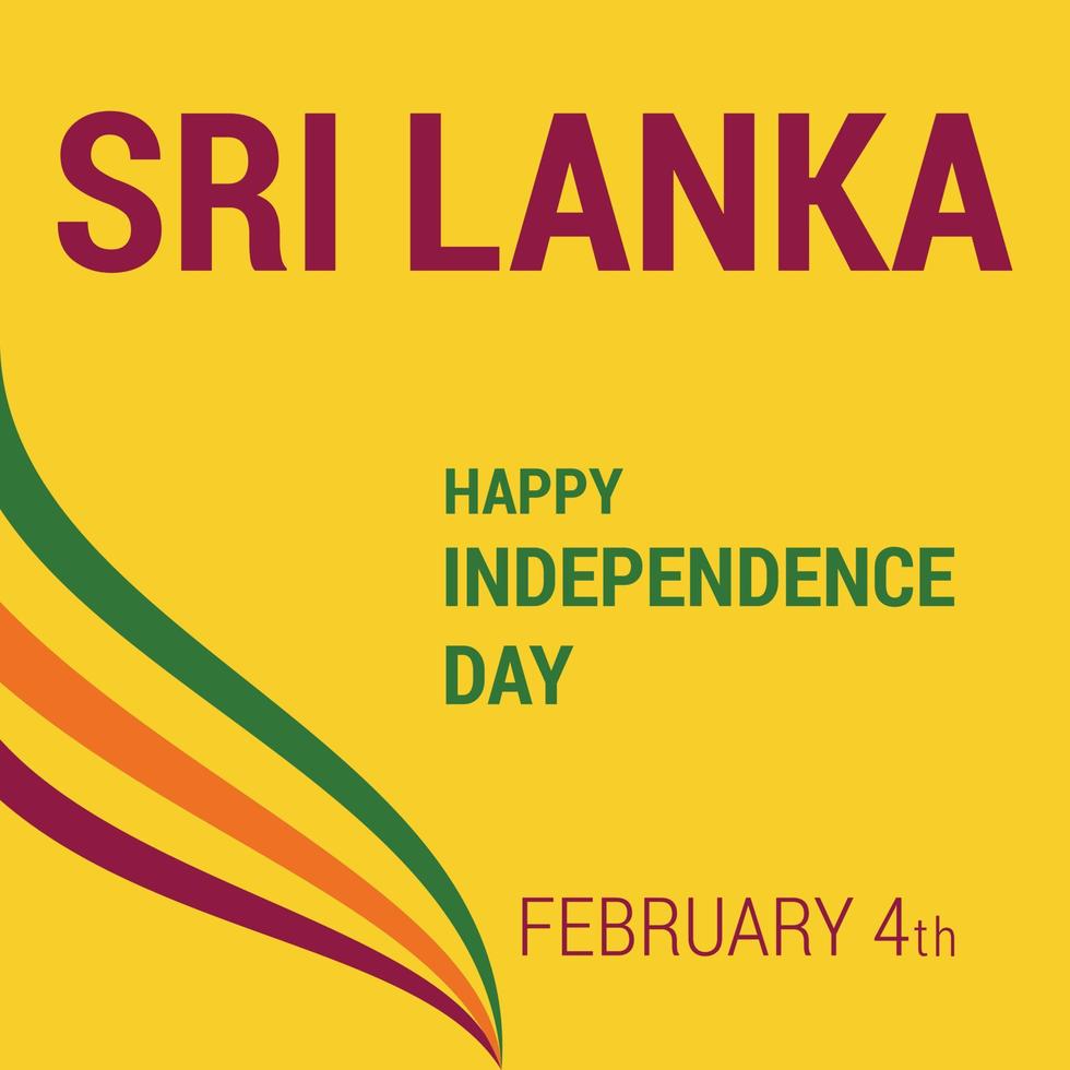 Srilanka Independence day design card vector
