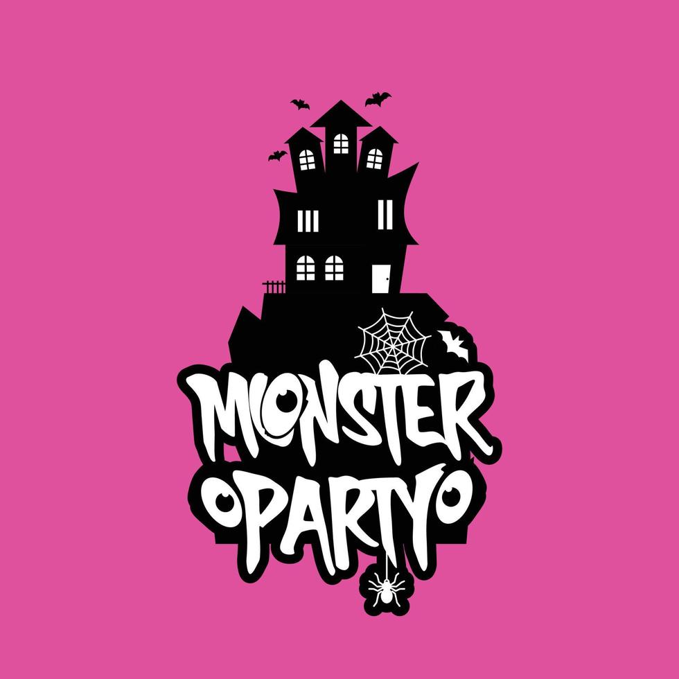 Monster party design with creative design vector