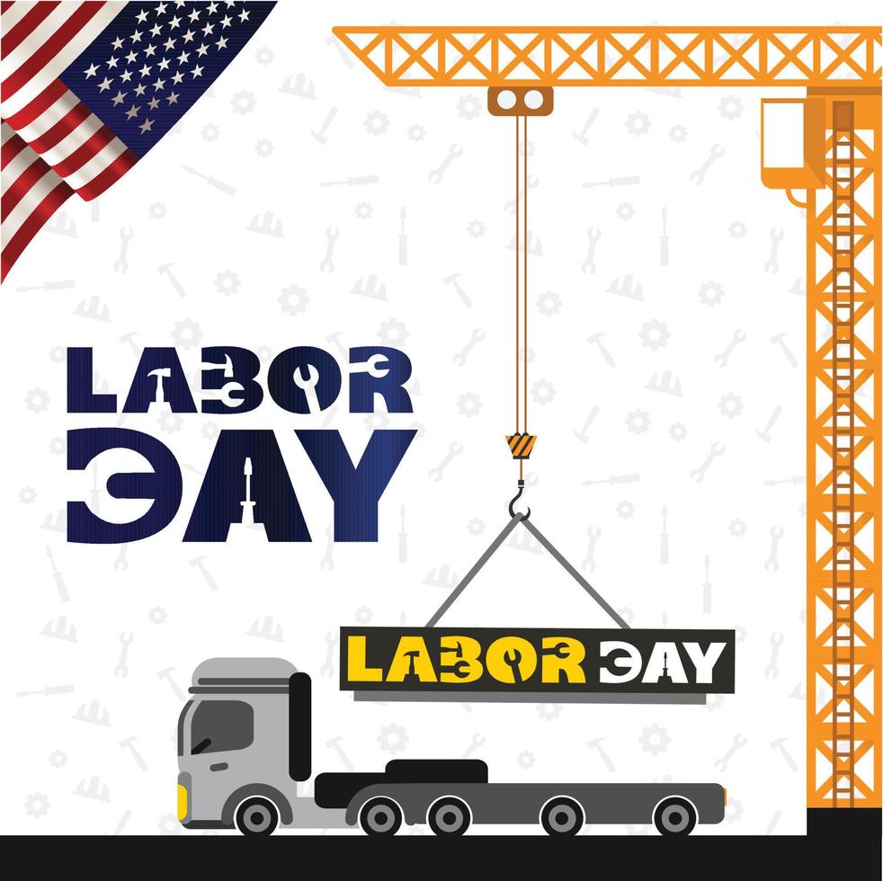 Celebrating Labour day design card vector
