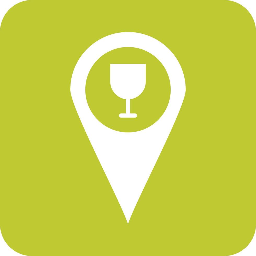 Bar Location Glyph Round Background Icon vector
