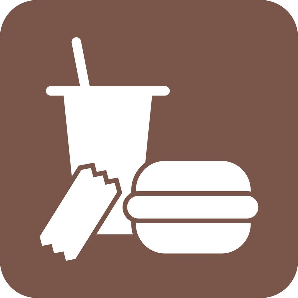 Lunch Glyph Round Background Icon vector