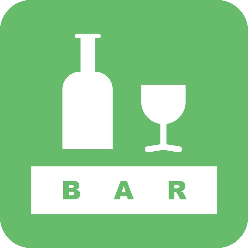 Bar Sign Glyph Round Background Icon vector