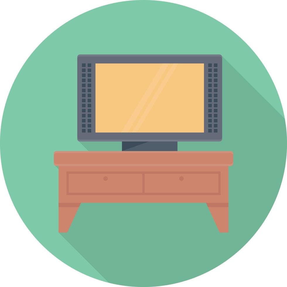 ilustración de vector de mesa de televisión en un fondo. símbolos de calidad premium. iconos vectoriales para concepto y diseño gráfico.
