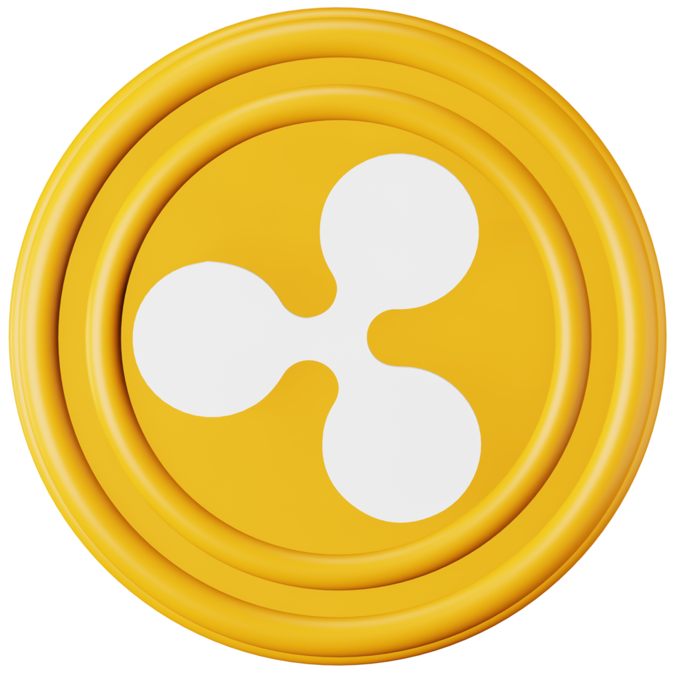 Ripple XRP 3d rendering isometric icon. png