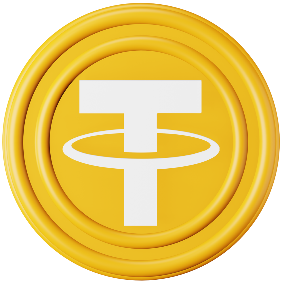 Tether USDT 3d rendering isometric icon. png