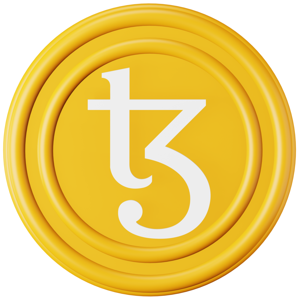 Tezos XTZ 3d rendering isometric icon. png