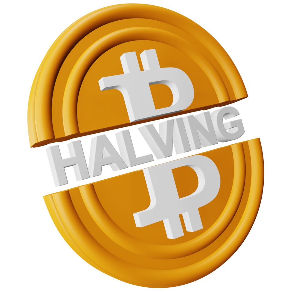 Bitcoin halving 3d rendering isometric icon. png