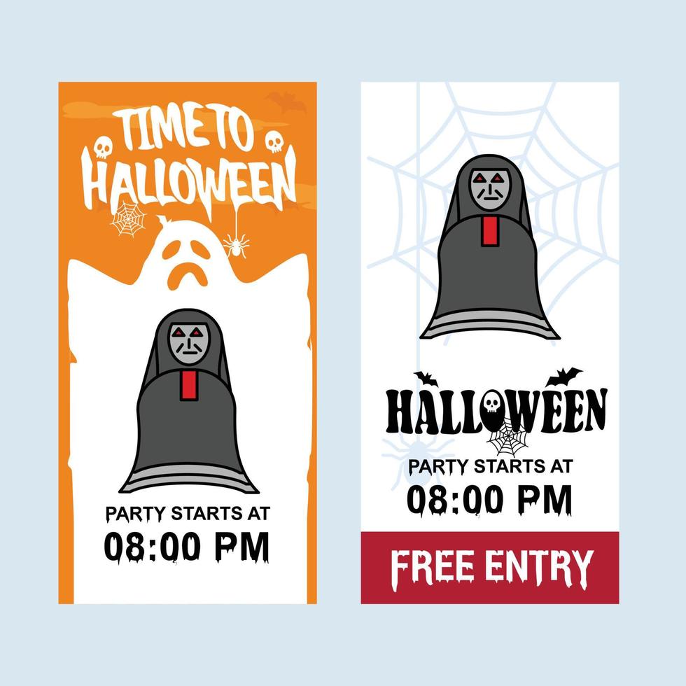 Happy Halloween invitation design with ghost vector