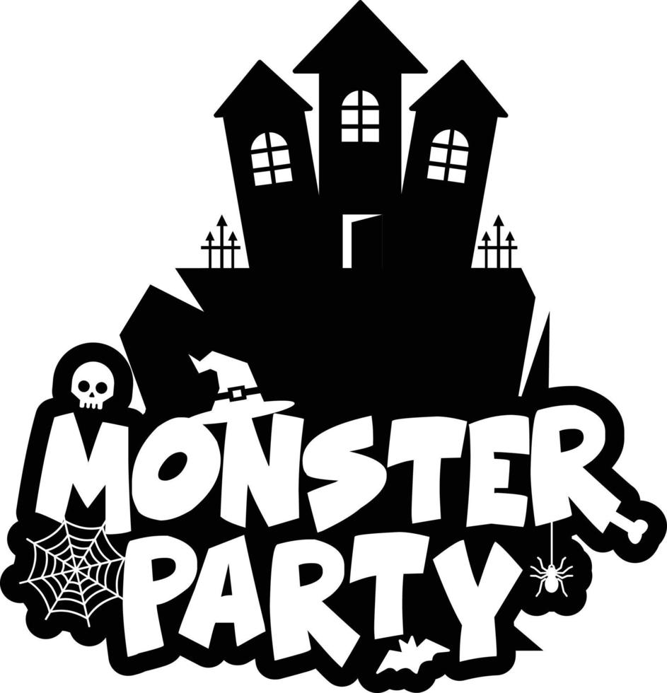 Monster party design with creative design vector