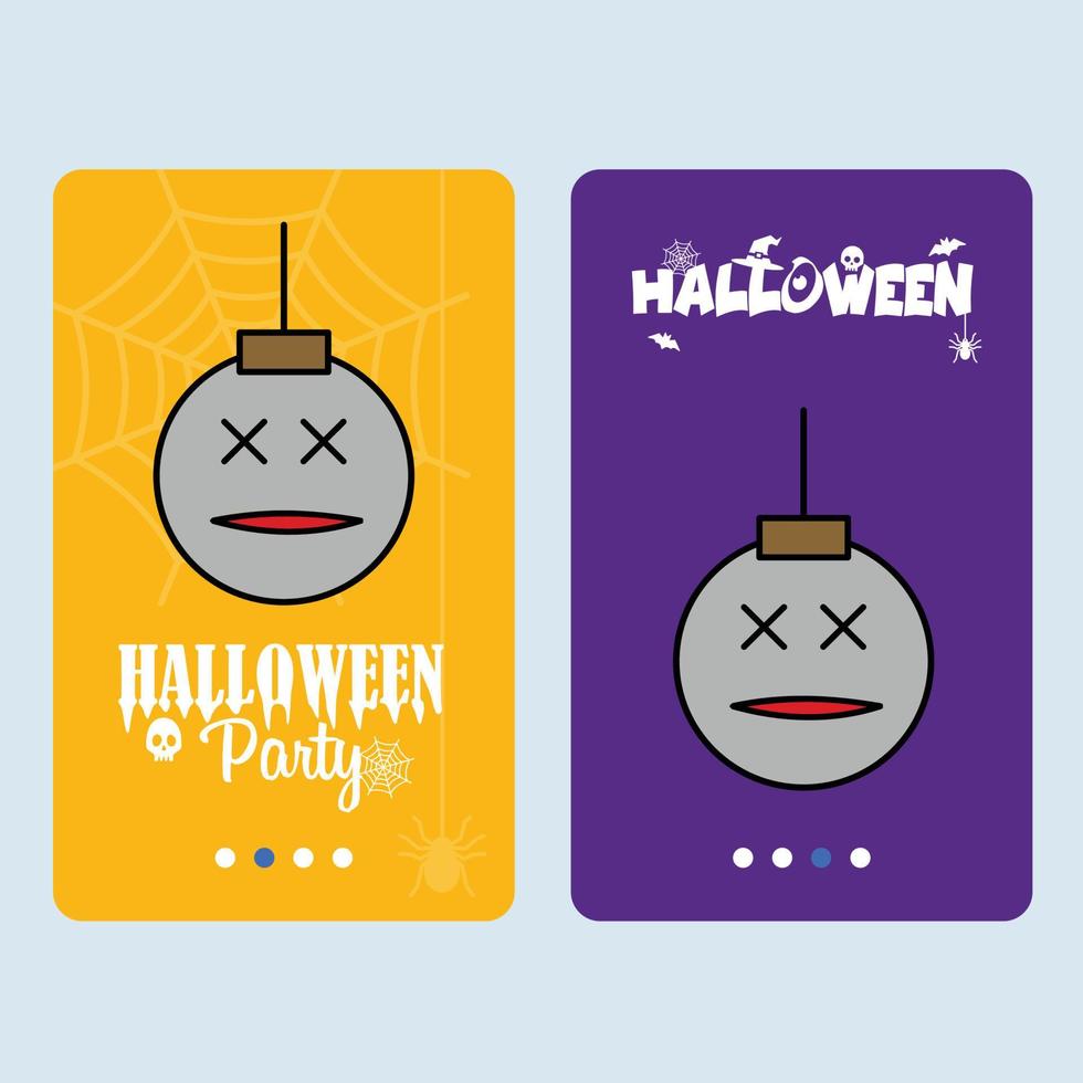 Happy Halloween invitation design with ball vector
