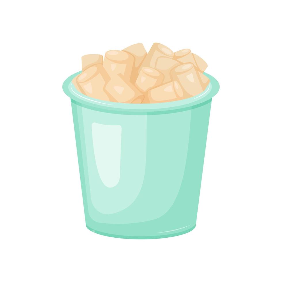 Warm and cozy drink with marshmallow vector