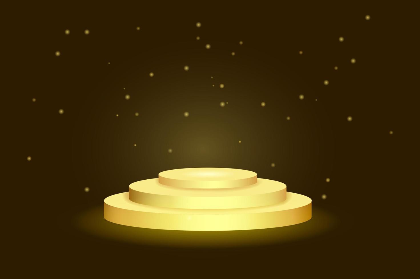 podio dorado con luces vector