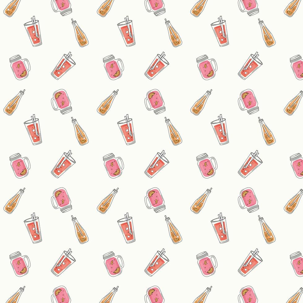 pattern with cocktails vector