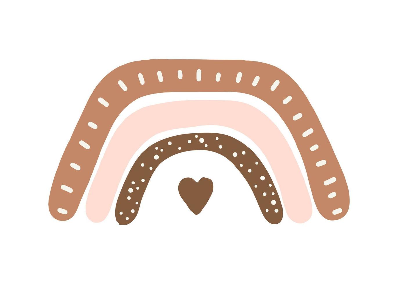 Boho brown rainbow. For decoration of childrens rooms and holidays. Vector modern style
