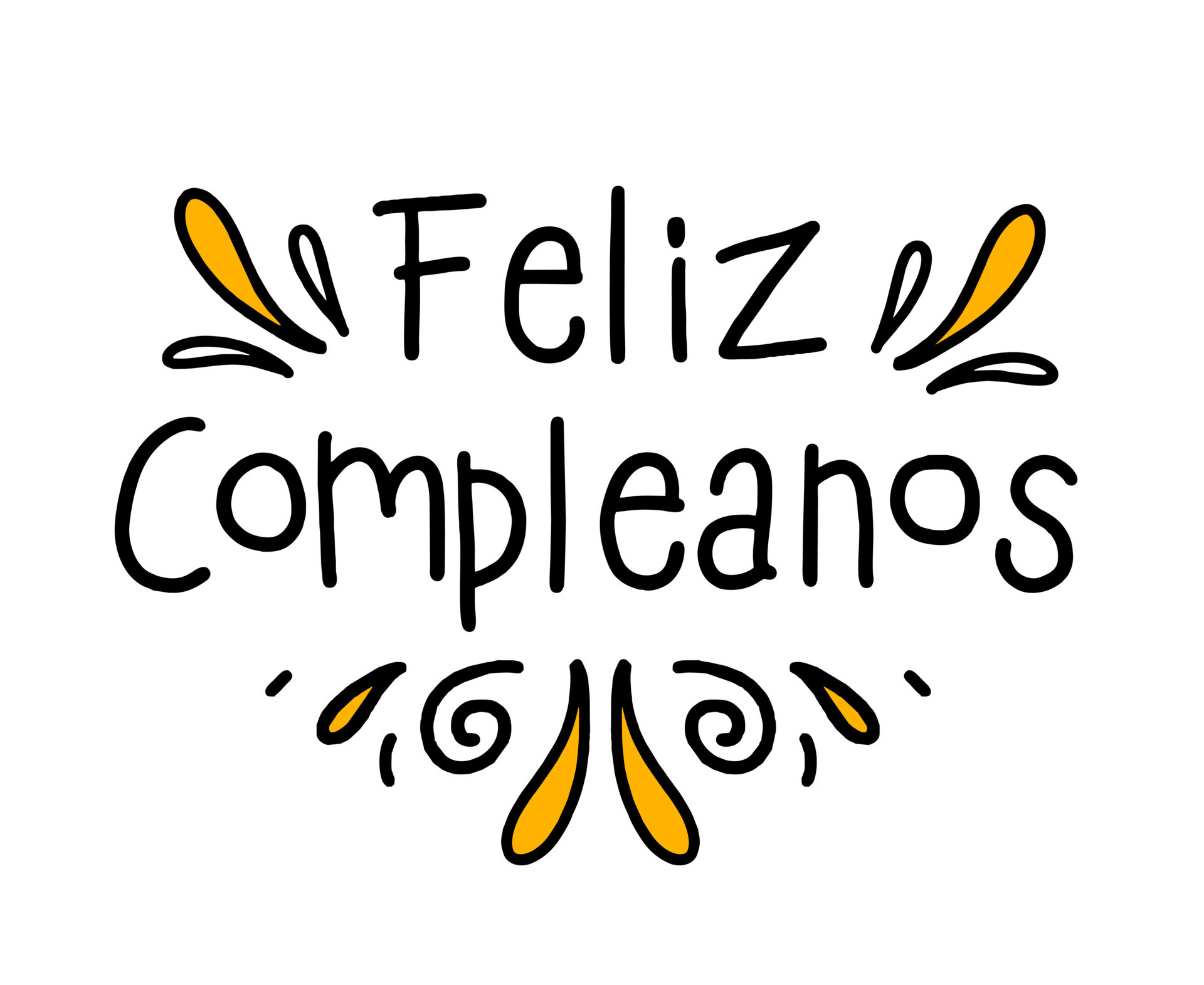 Lettering Feliz Cumpleanos in Spanish which means Happy Birthday 15678164  Vector Art at Vecteezy