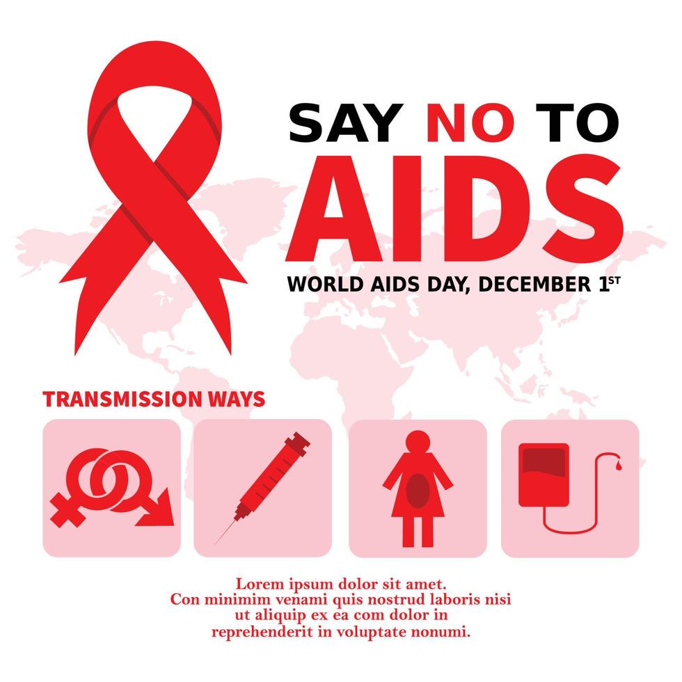 HIV and AIDS transmission poster of infographic logotypes in flat design vector