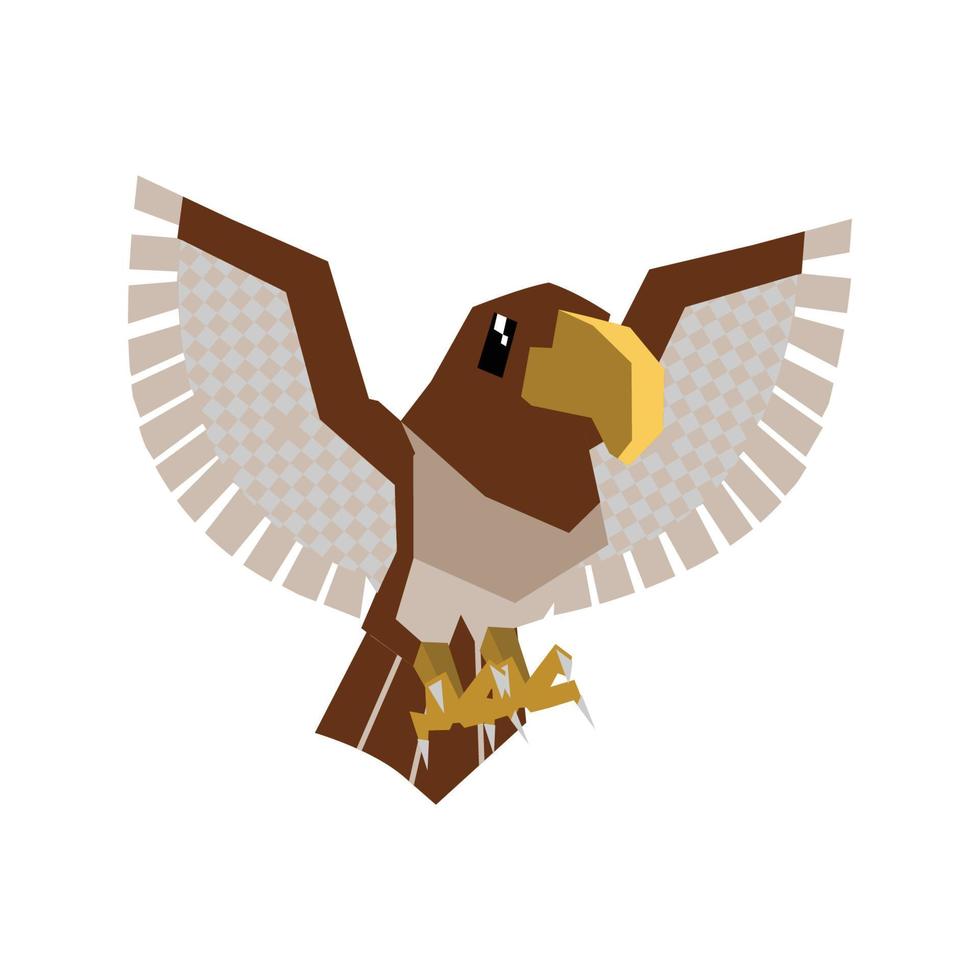 ilustración vectorial del águila de dibujos animados - diseño de píxeles vector
