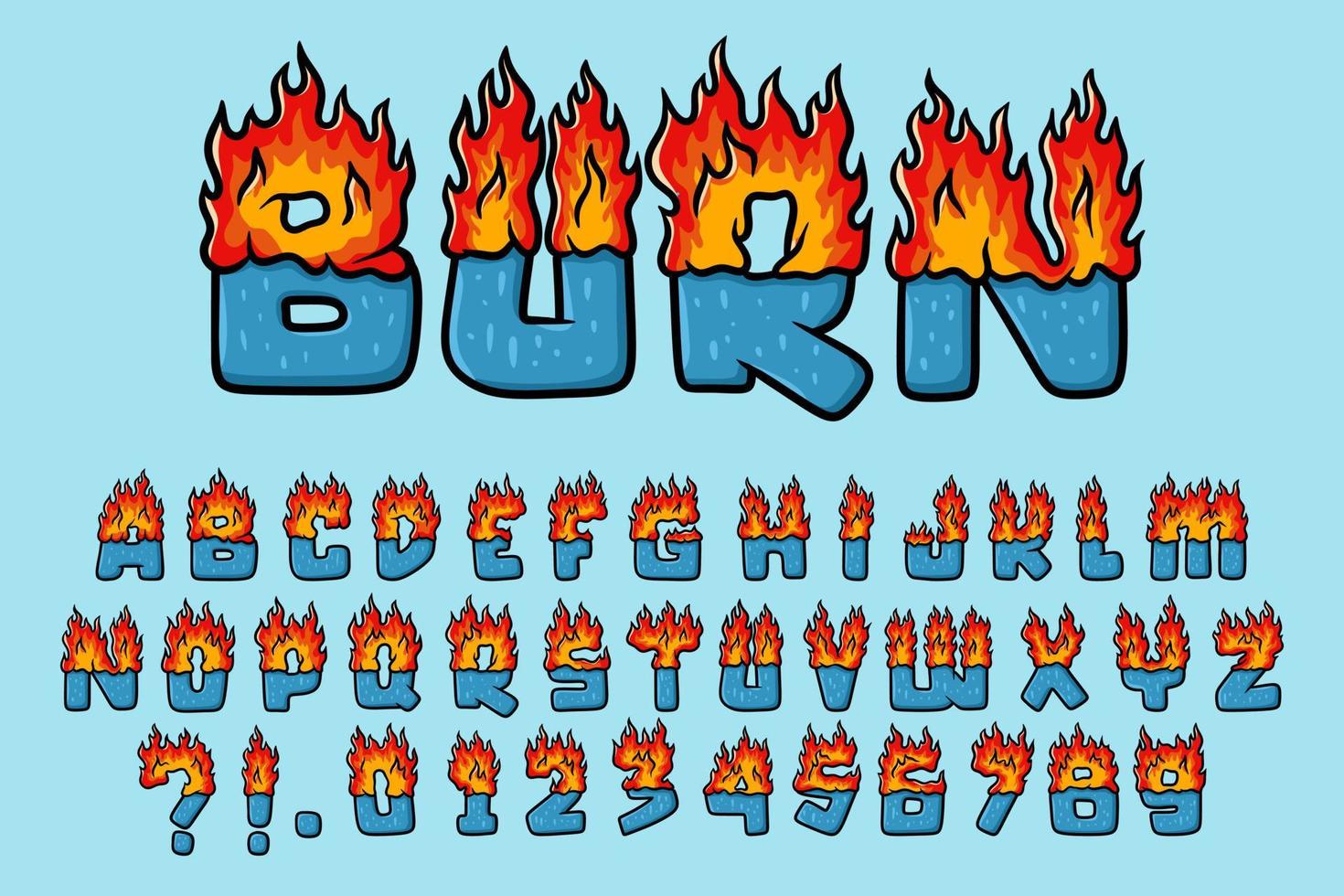 Burnt Alphabet Monster Graffiti text vector Letters